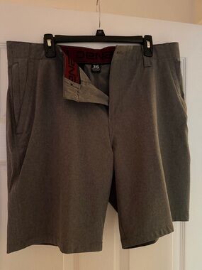 Men's Flat Front Gray Shorts by DENVER HAYES